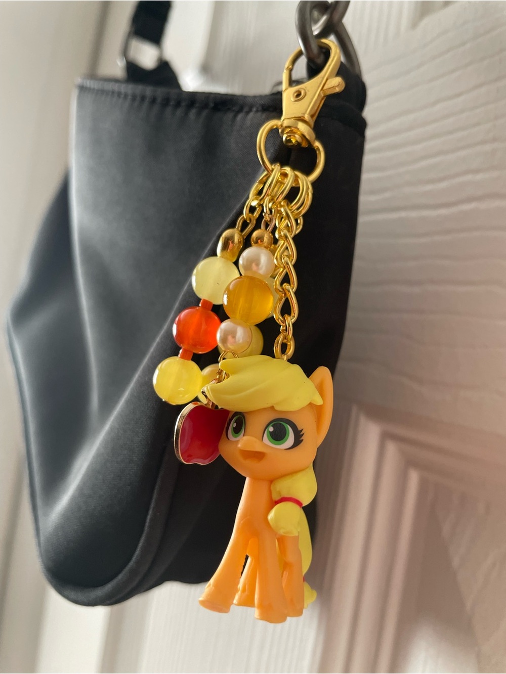 My Little Pony Orange and Yellow Applejack Bag Charm with Gold Hardware